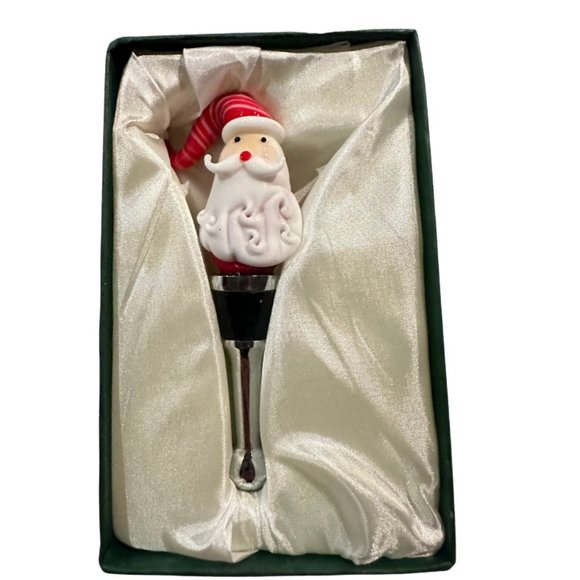 LSArts Handmade Santa Clause Bottle Stopper Cork Stopple - NEW - Picture 2 of 5